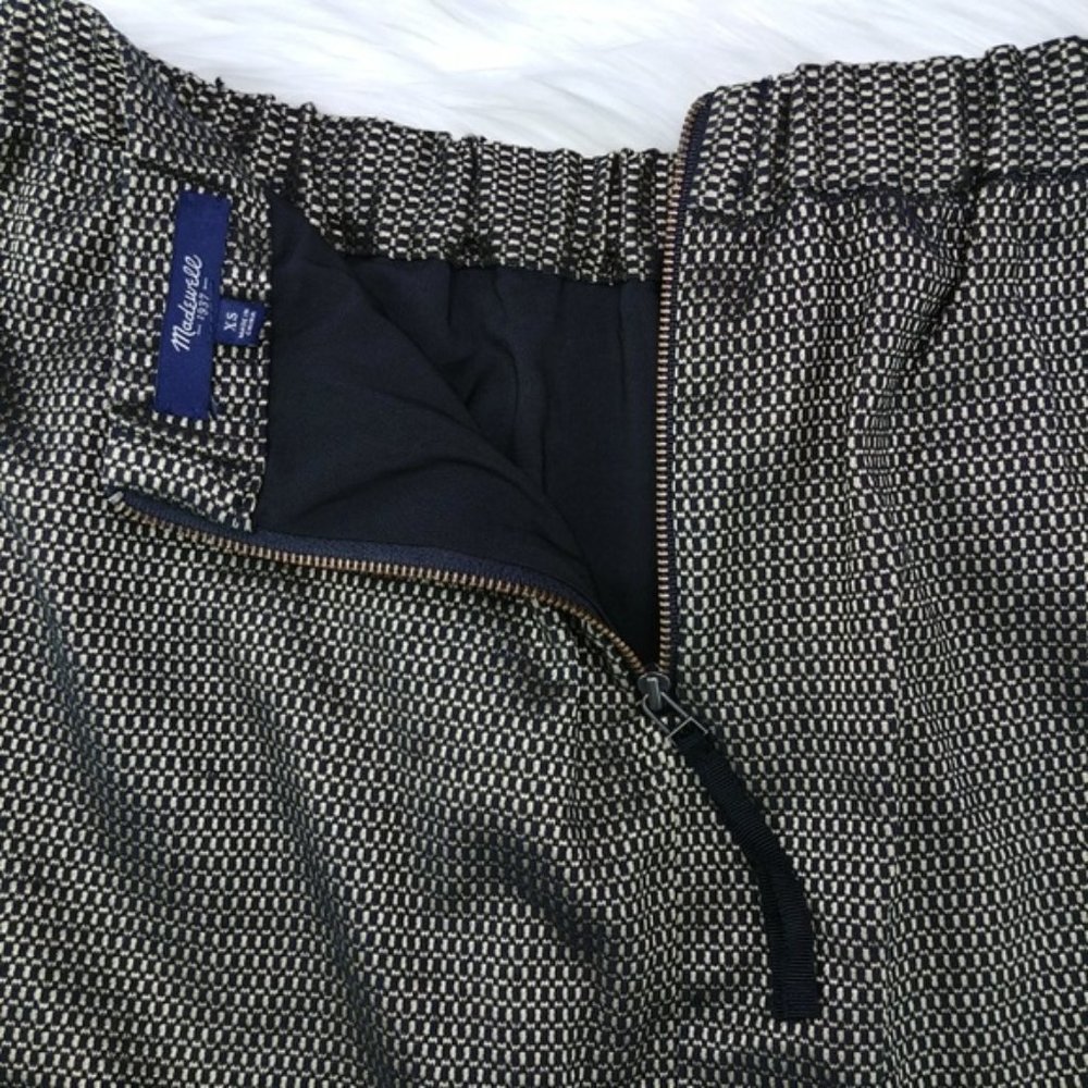 Madewell Jacquard Full Party Skirt Gold/Black Lined Pockets Elastic Wais… - Picture 5 of 8